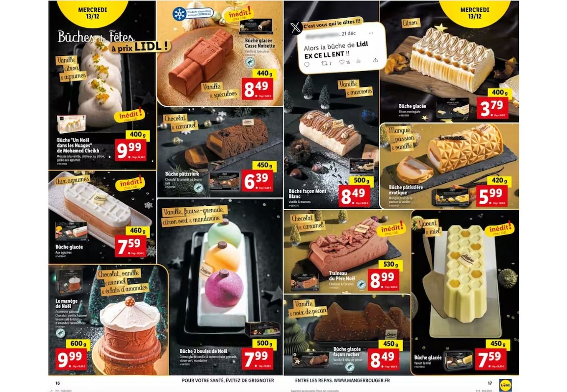 Craquez pour les bûches de Fêtes à prix Lidl