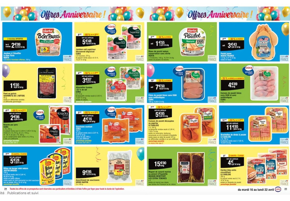 Craquez pour les offres anniversaire Cora à prix mini