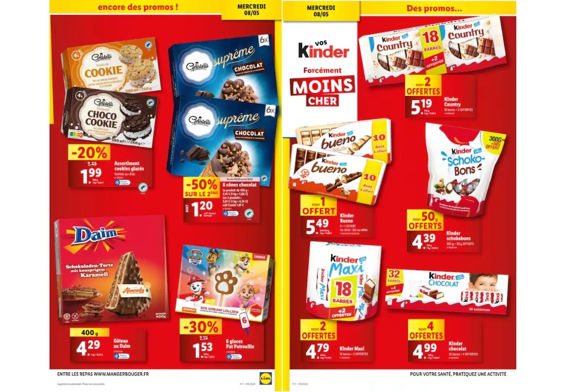 Craquez sur les offres de glace et Kinder en promos pour un moment de douceur