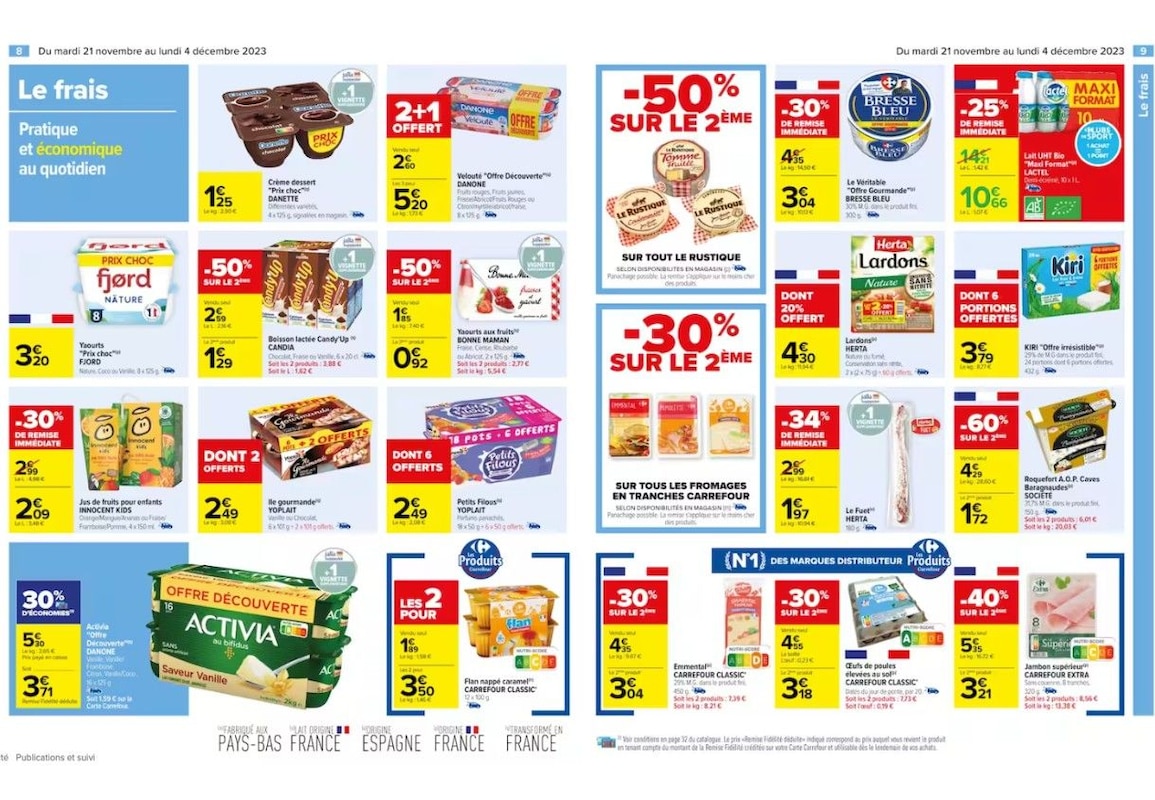 Craquez sur les promos sur le frais disponibles chez Carrefour