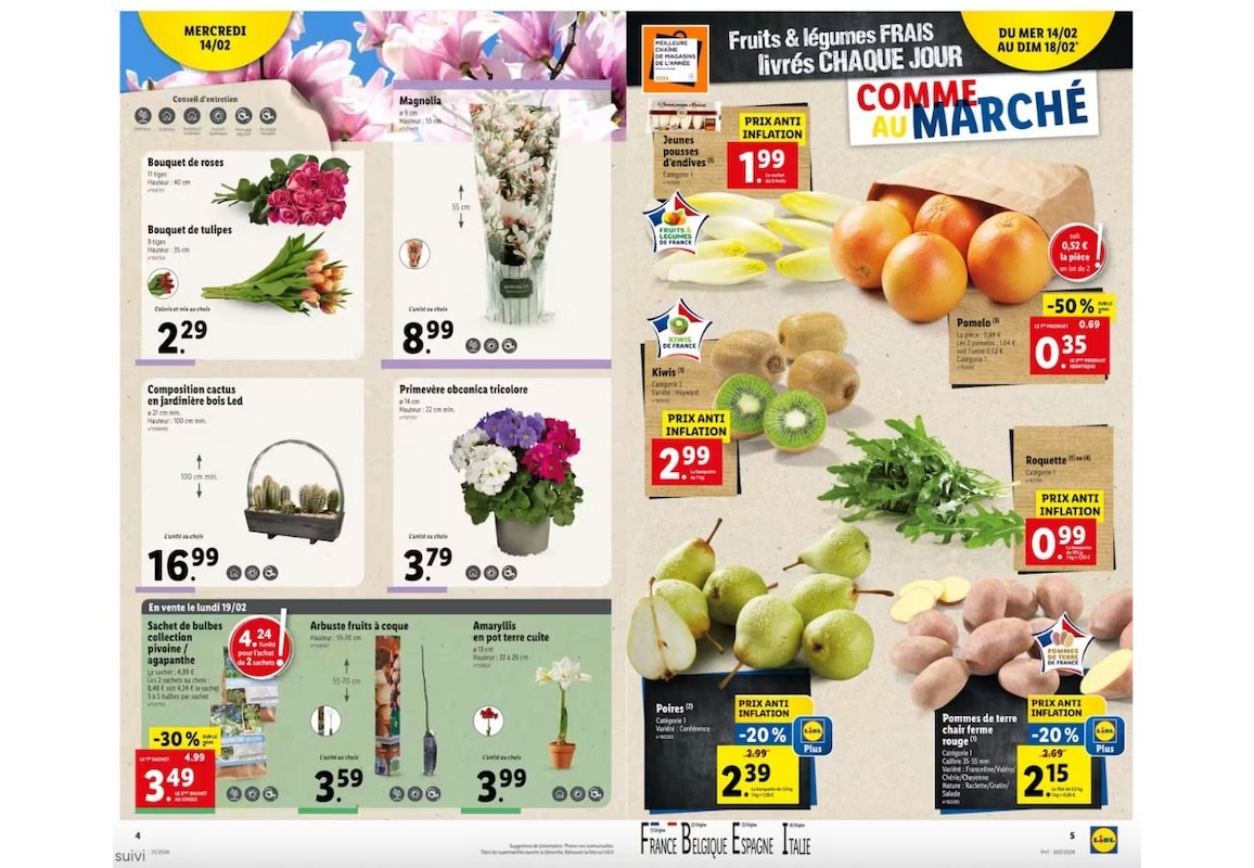 Des fruits et légumes frais comme au marché à prix cassés chez Lidl