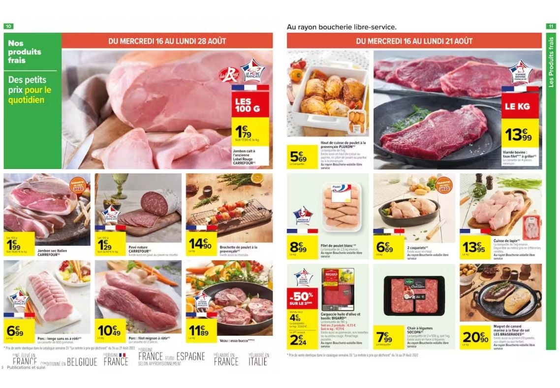 Les petits prix pour les produits frais du quotidien sont chez Carrefour