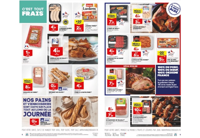 Voir les promos sur les produits frais chez ALDI