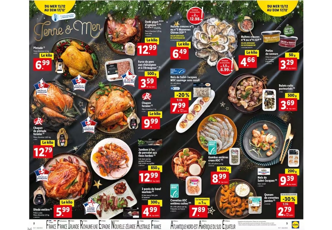 Ne manquez pas la sélection terre & mer spécial Fêtes chez Lidl