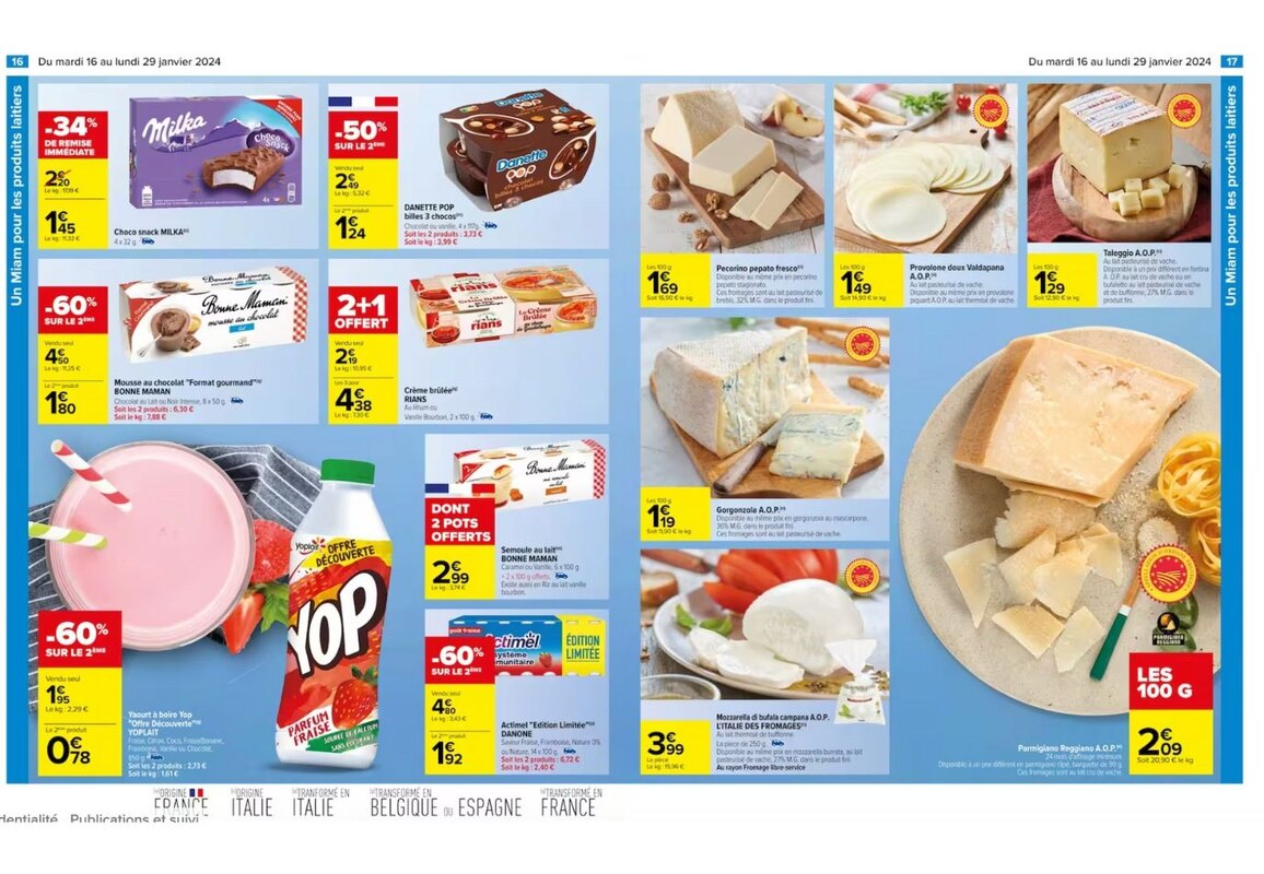 Ne manquez pas les produits frais et gourmands à prix mini chez Carrefour.