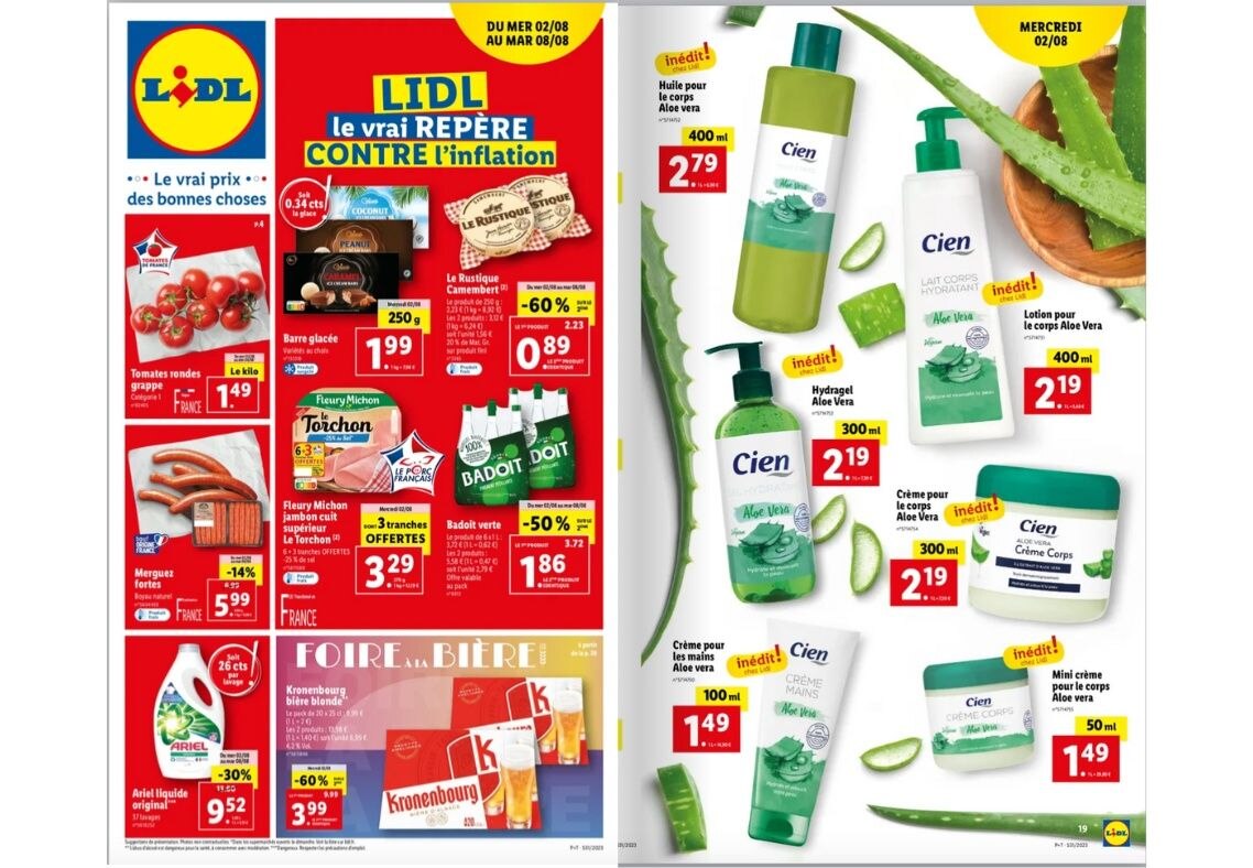 Offre Cien Beauty Aloe Vera Lidl