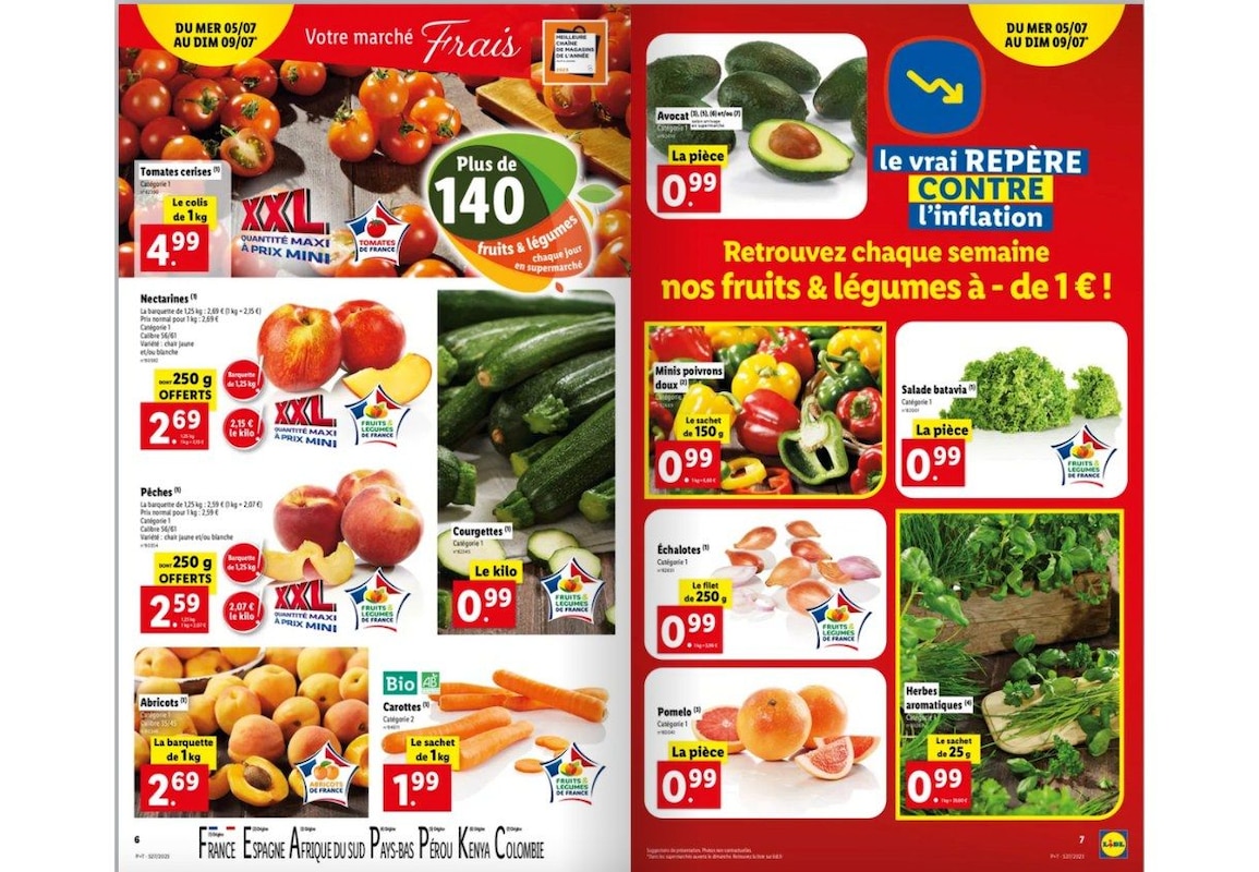 Voir les offres fruits et légumes Lidl