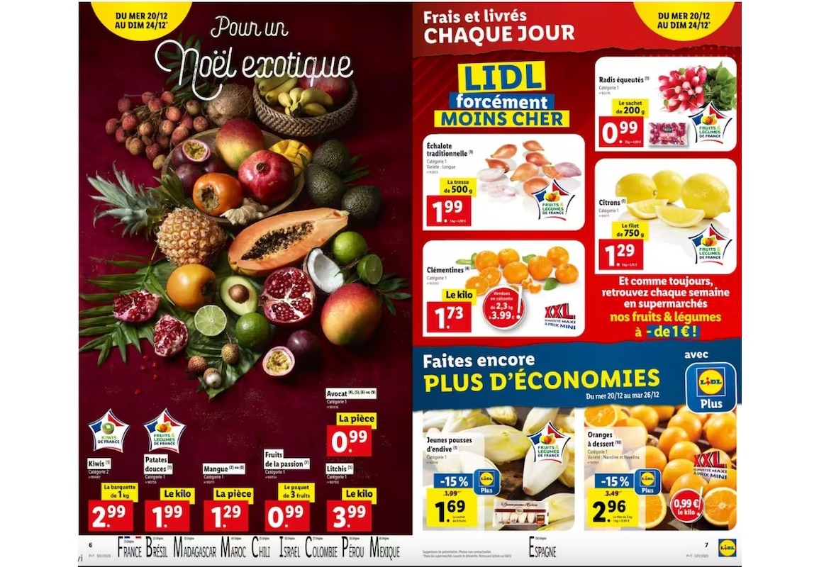 Passez un Noël exotique avec la sélection de fruits Lidl