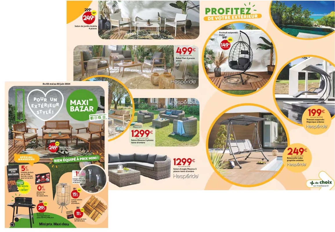 Pour un extérieur stylé, ne manquez pas les offres Maxi Bazar à petit budget