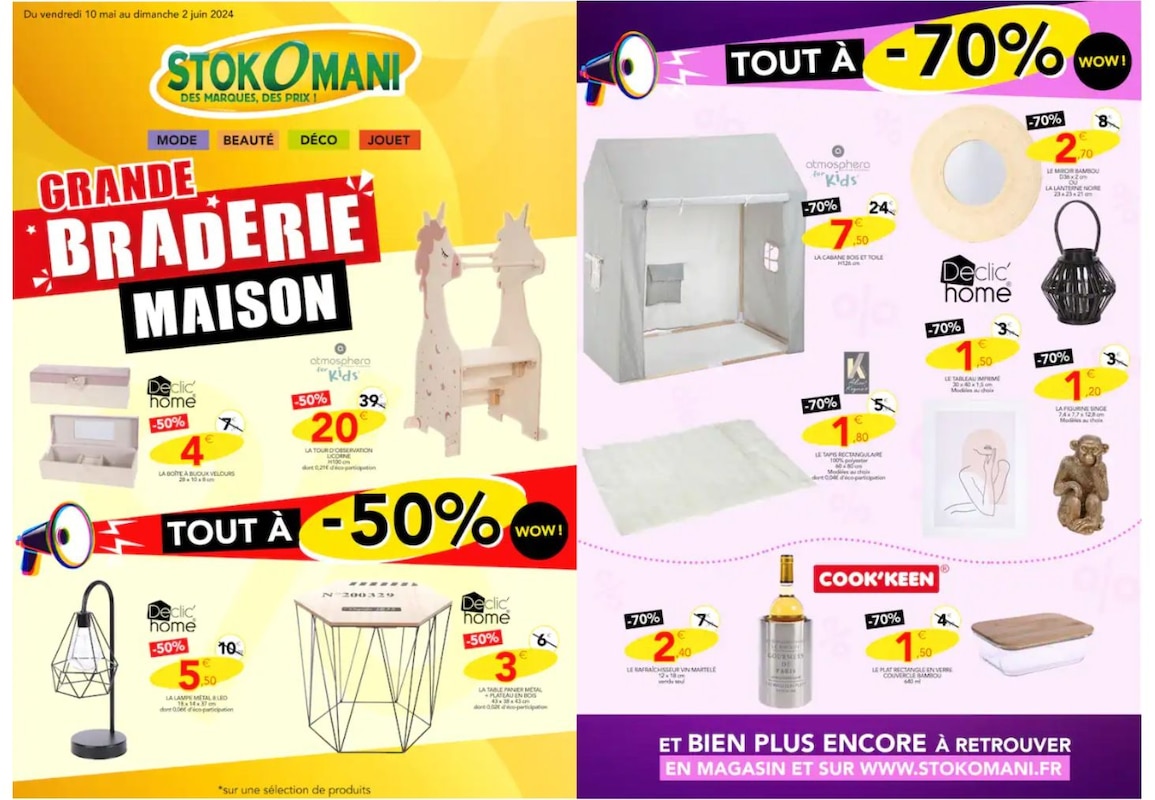 Profitez de la grande braderie maison chez Stokomani