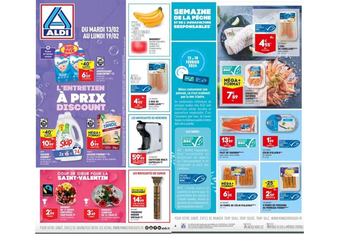 Profitez de la semaine de la pêche avec les offres de poisson ALDI.