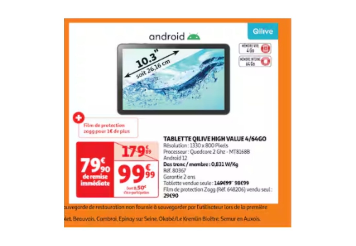 Tablette de voyage Qilive à 99,99€ chez Auchan.jpg