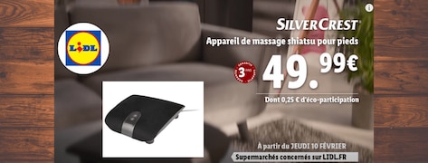 Zoom sur l'appareil de massage Shiatsu pour pieds Silvercrest chez Lidl