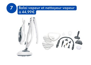 Balai vapeur et nettoyeur vapeur manuel à 44,99€ chez Lidl