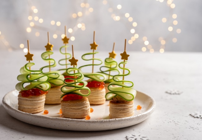 Recette de canapés - sapins de Noël