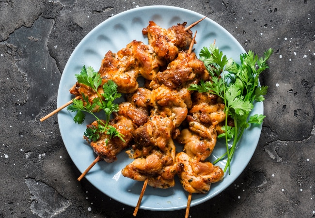 Brochettes canard-mangue au barbecue