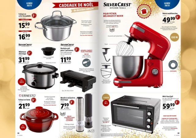 Tous les produits Silvercrest, PFAFF et autres pour Noël chez Lidl !