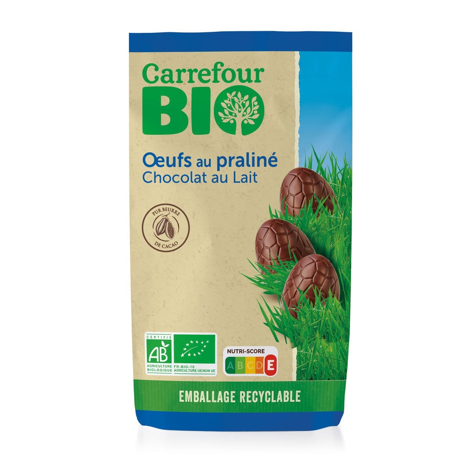 Oeufs pralinés Carrefour BIO, emballage recyclable