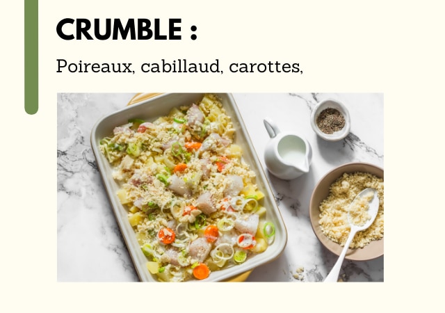 Crumble salé aux poireaux