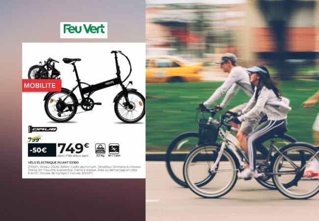 Vélo électrique pliant ORUS chez Feu Vert