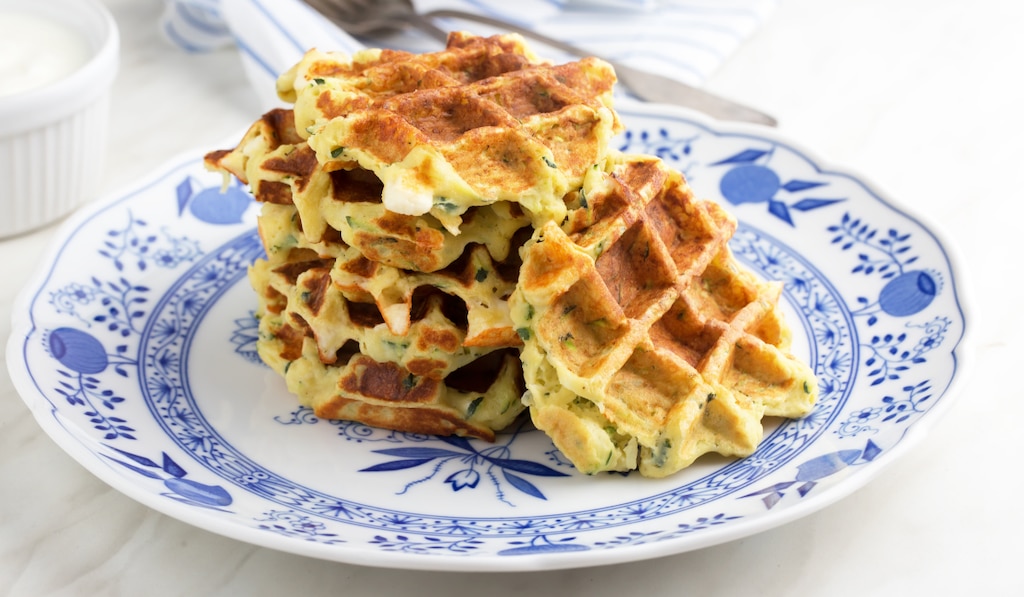 Gaufre courgette-feta