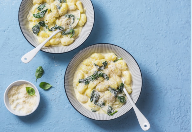 Gnocchi épinards, ricotta & grenade