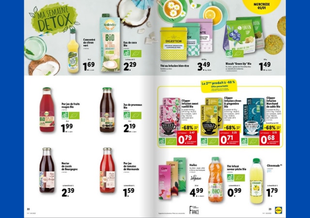 Jus détox chez Lidl