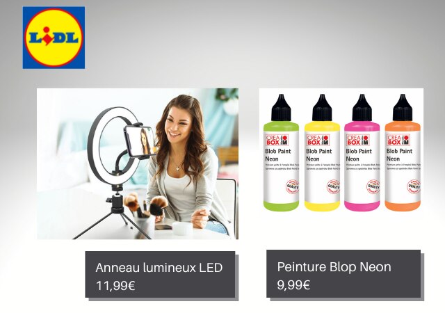 Ring light & peinture chez Lidl