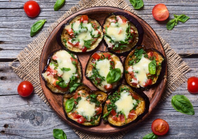 Mini pizza aubergine