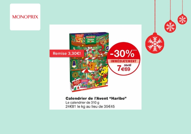 Calendrier Haribo chez Monoprix