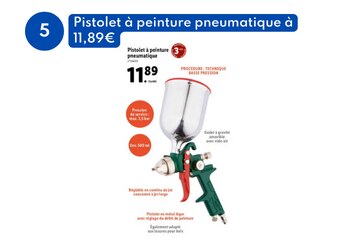 Pistolet à peinture pneumatique à 11,89€