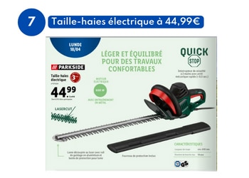 Tailles-haies électrique Silvercrest à 44,99€