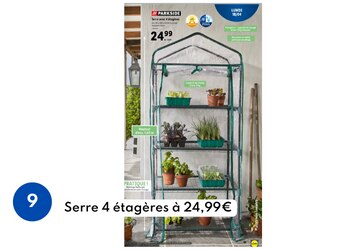 Serre avec 4 étagères Parkside à 24,99€