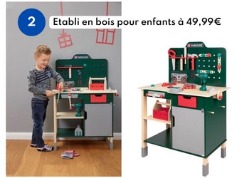 Etabli en bois pour enfants à 49,99€