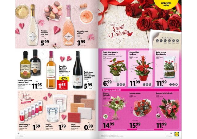 Offres spéciales Saint-Valentin chez Lidl