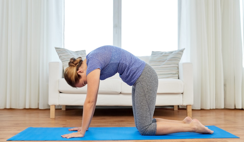 Posture du chat en yoga