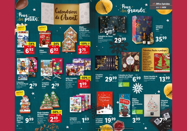 Calendriers de l'Avent chez Lidl