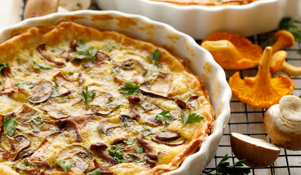 Quiche aux champignons des bois