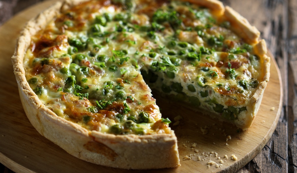 Quiche pancetta-petits pois