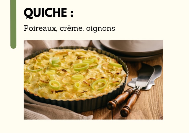 Quiche poireaux - épinards