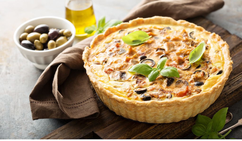 Quiche poulet aux olives