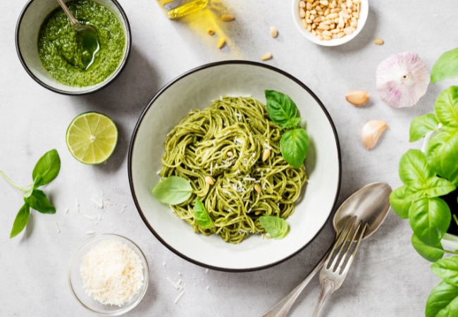 Pâtes au pesto maison