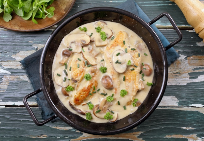 Poulet sauce champignons