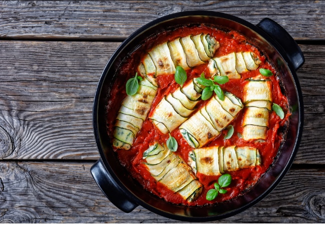 Recette de plat unique : cannelloni de courgettes