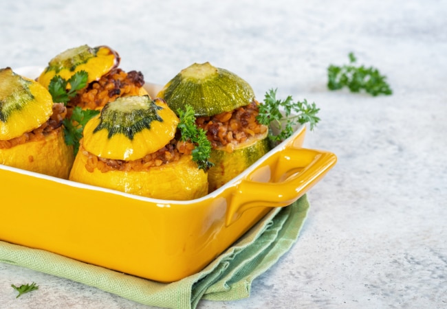 Recette de plat unique : courgettes farcies