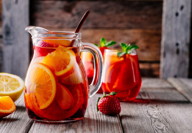 Sangria sans alcool à la fraise