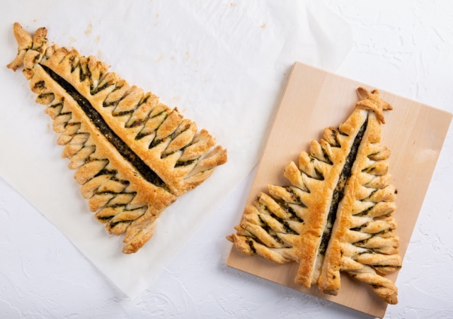 Feuilleté au pesto en forme de sapin