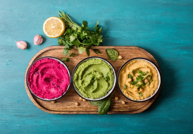 Tartinades salées : houmous, guacamole, dips