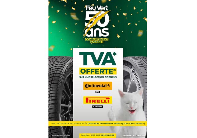 TVA est offerte sur les pneus Continental été