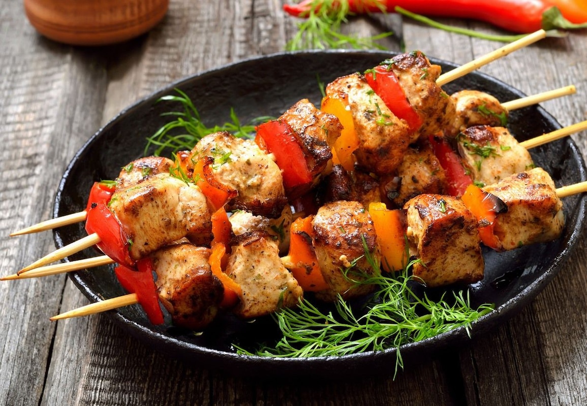 Voir la recette de brochette poulet légumes